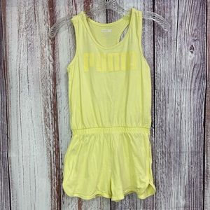 Puma Bright Yellow Tank Top Shorts Romper Girls Size M (8/10) #5009